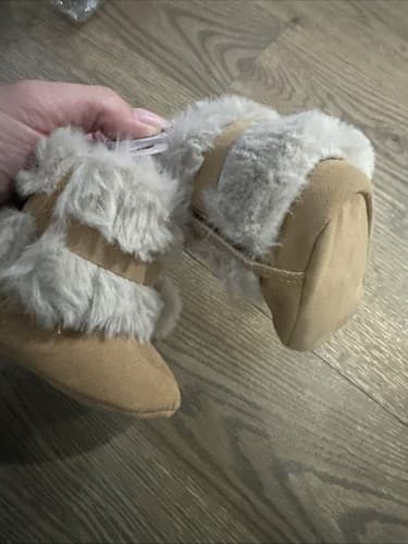 Stepping Stones Faux Fur Boots Infant 1 (0-3mos) Brown - Thumbnail 2