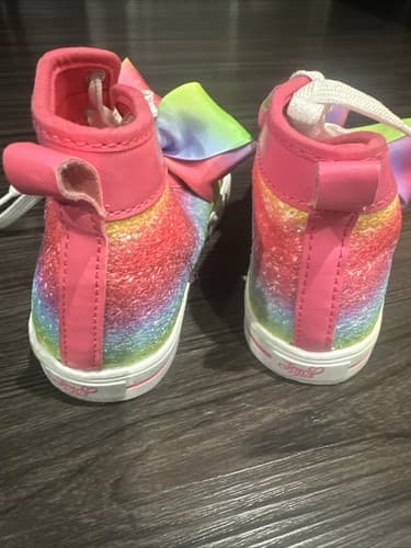 Jojo Siwa Glitter High Top w/bow Shoes Girls Size 13 - Thumbnail 3