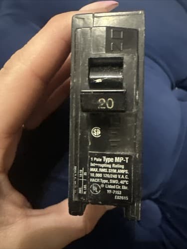 20 Murray Circuit Breaker 20 Amp MP120 Type MP-T 1 Pole 1PH 10kA@120/240V HACR - Image 1