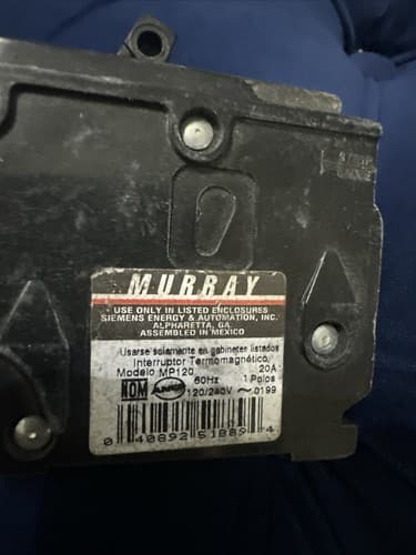20 Murray Circuit Breaker 20 Amp MP120 Type MP-T 1 Pole 1PH 10kA@120/240V HACR - Thumbnail 2