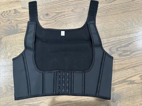 Women's Body Shaper Slimmer Sweat Belt/Bra Shaping Top Black Size Large New - Thumbnail 2