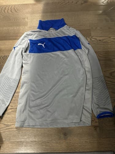 PUMA Men's Sweatshirt Gray And Blue Size M - Image 1