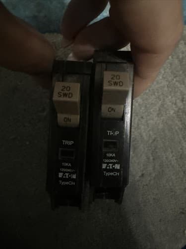 Eaton CHF120 20A Plug On 1-Pole Circuit Breaker 2 Pack - Image 1