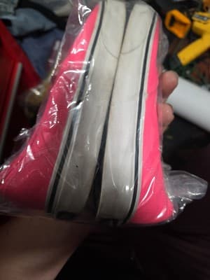 VANS Authentic Neon Hot Pink Skate Shoes Low Top Lace Up Men 4 Women 5.5 - Thumbnail 5