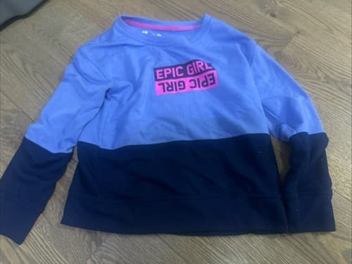 Xersion Girls Crew Neck Long Sleeve Sweatshirt Size Small 7/8 Regular Blue - Image 1