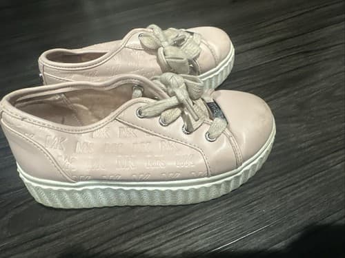 MICHAEL Michael Kors Girls Blush Pink Signature Logo Lace Up Sneakers Size 10 - Thumbnail 3