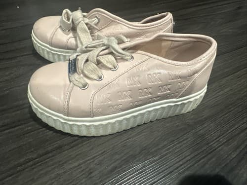 MICHAEL Michael Kors Girls Blush Pink Signature Logo Lace Up Sneakers Size 10 - Thumbnail 2