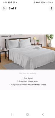 LANE LINEN White Sheets Set Full Size - 600 TC Full Size Bed Sheets Set - 100... - Image 1