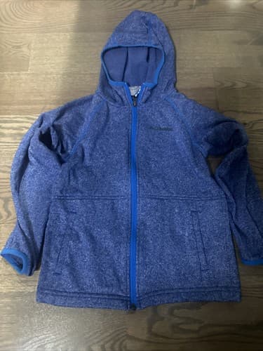 Columbia Girls Blue Lightweight Zip Up Hoodie Jacket (small 8) - Image 1