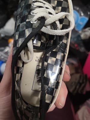Van's Off The Wall TB4R Clear Checkered Vinyl Sneakers Size 3yVery Rare - Thumbnail 5