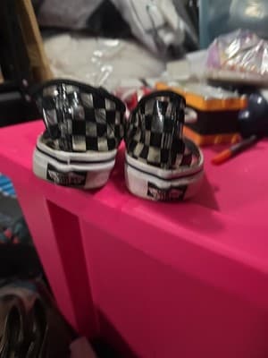 Van's Off The Wall TB4R Clear Checkered Vinyl Sneakers Size 3yVery Rare - Thumbnail 3