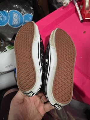 Van's Off The Wall TB4R Clear Checkered Vinyl Sneakers Size 3yVery Rare - Thumbnail 4