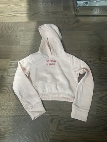 Sunset Sky Girls Pale Orange Inspirational quote Soft Hoodie Size 7/8 - Image 1