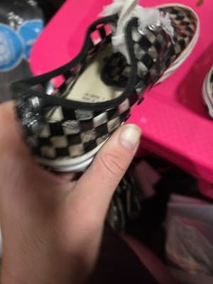 Van's Off The Wall TB4R Clear Checkered Vinyl Sneakers Size 3yVery Rare - Thumbnail 6