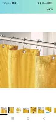 Mustard Yellow Waffle Weave Shower Curtain Set Hotel Luxury Fabric 72x72 inch - Image 1