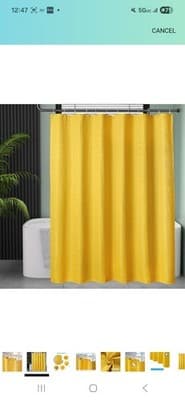 Mustard Yellow Waffle Weave Shower Curtain Set Hotel Luxury Fabric 72x72 inch - Thumbnail 2