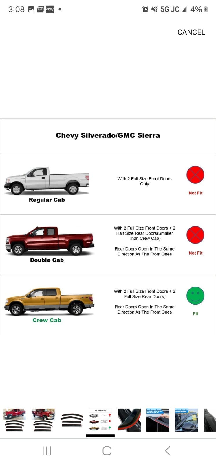 For 2019-2025 Chevy Silverado 1500 Crew Cab In-Channel Rain Guard Window Visor - Thumbnail 2