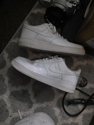 Size 14 Plain White Air Forces With Box - Image 1