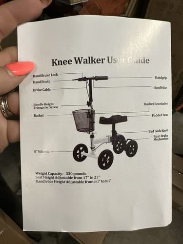 Drive Medical #796 Steerable Knee Walker NIB - Thumbnail 2