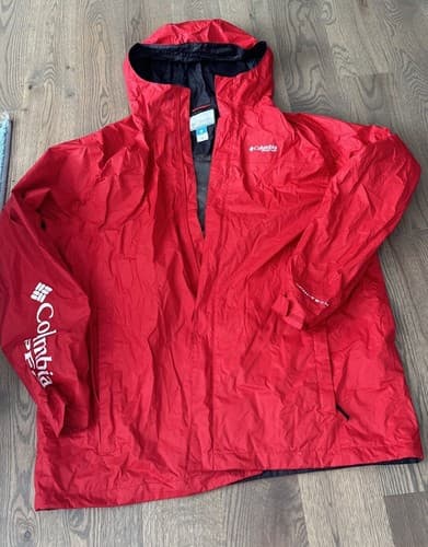 Columbia Jacket womens/mens XLT Full Zip Long Sleeve Outdoor Lightweight Red - Image 1