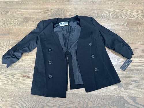 A. Byer Womens Blazer Medium Black Open Front Short - Image 1