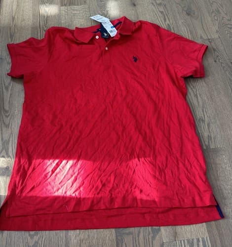 US Polo Assn Men's Polo Shirt Size XL Red Solid Short Sleeve - Image 1