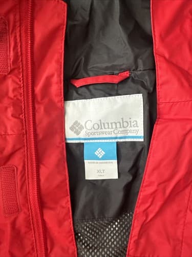 Columbia Jacket womens/mens XLT Full Zip Long Sleeve Outdoor Lightweight Red - Thumbnail 2
