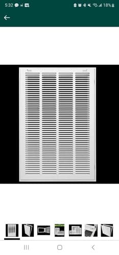 16" X 25" Steel Return Air Filter Grille for 1" Filter - Image 1
