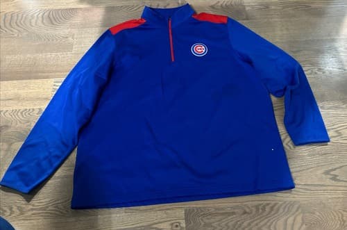 Chicago Cubs Pullover 3XL Blue 1/4 Zip Warm Good Condition - Image 1