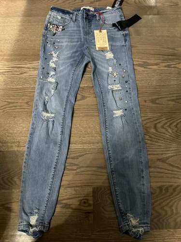 Angel Kiss Jeans Juniors Size 3 Blue Skinny Ankle Mid Rise Pants - Image 1