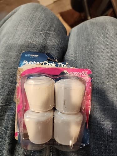 SoftTouch Chair Tips 4PC 1” White, Reduce Friction/noise/wear - Image 1