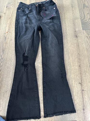 NOBO Womens Jeans Junior Size 3 Black Skinny High Rise Denim Ripped - Image 1