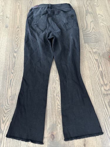 NOBO Womens Jeans Junior Size 3 Black Skinny High Rise Denim Ripped - Thumbnail 2