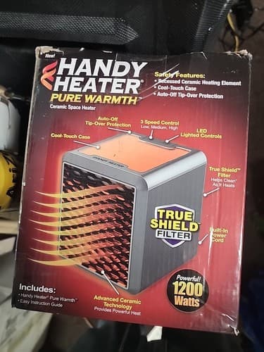 New Ontel Handy Heater Heat Boss 1200 Watt Pure Warmth Ceramic Space Heater - Image 1