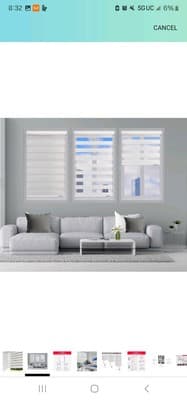 Cordless Zebra Blinds Roller Shades for Window Dual Layer Light Filtering Shade - Image 1