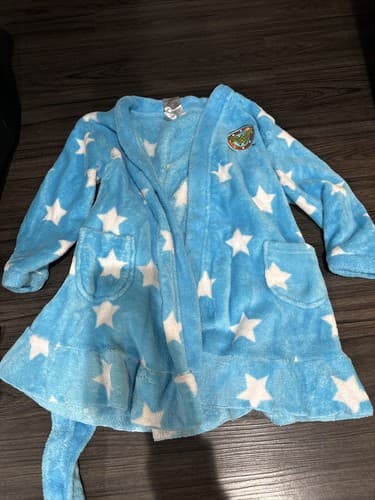 Girls Justice League Blue Soft Plush Robe Size S 5/6 - Image 1