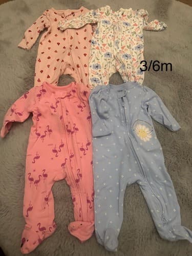 Baby Girl Long sleeve one piece Clothes Set Of 4 Size 3/6 Months - Image 1