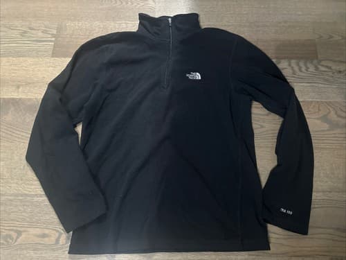 North Face Sweater Adult S Black Long Sleeve Pullover 1/4 Zip Outdoor Fleece Men - Image 1