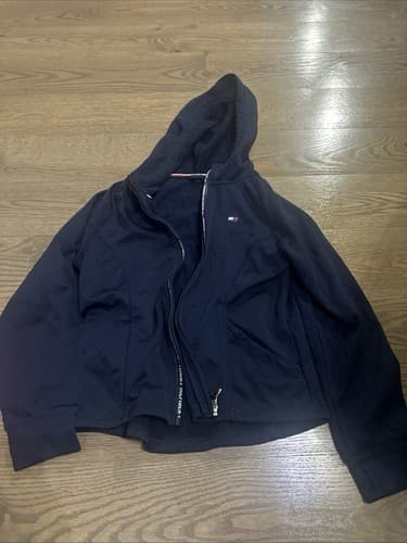 Tommy Hilfiger Kids Full Zip Up Hoodie Jacket Navy Large 12/14 - Image 1