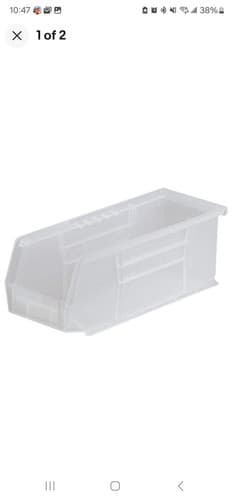 AKRO-MILS 30224SCLAR Hang and Stack Bin,Clear,Plastic,4 in PK 12 - Image 1