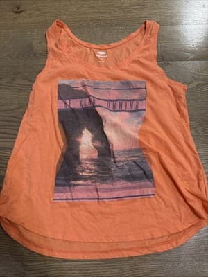 Old Navy Relaxed Tank Top Women's Size L Orange - Image 1