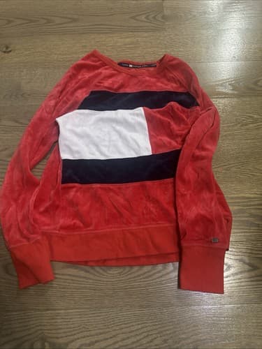 Tommy Hilfiger Womens Small Sport Sweatshirt Red - Image 1