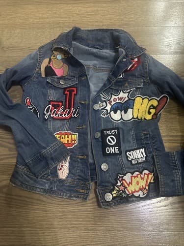 Aeropostale Button-up Denim Jacket Teens Small Blue - Image 1