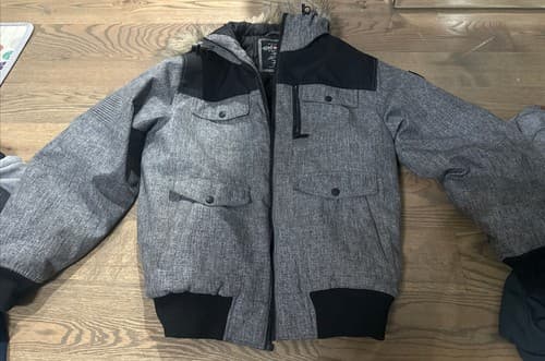 Ecko Unltd Men's Gray Fleece Hybrid Jacket Size Medium Full Zip - Image 1