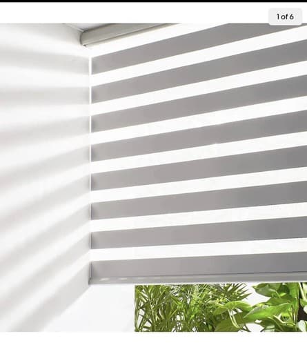 Homebox Zebra Roller Shade/window Blinds 22”w x 72”h Gray - Image 1