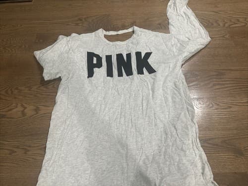Victoria's Secret PINK Long Sleeve Shirt Size Medium Gray - Thumbnail 2