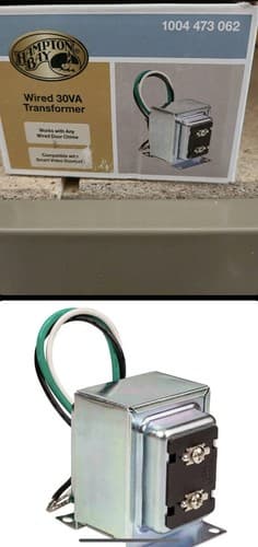 Hampton Bay 16VAC/30VA Transformer Compatible with All Video Door Bells - Image 1