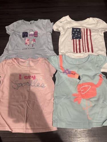 Lot Of 4 Girl Toddler short sleeve shirt size 3T - Image 1