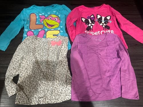 Toddler Girls' Long Sleeve T-Shirt - Size 3T Lot Of 4 - Image 1