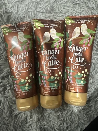 3 Bath & Body Works Holiday Traditions since 1990 GINGER BREAD LATTE Body Cream - Image 1
